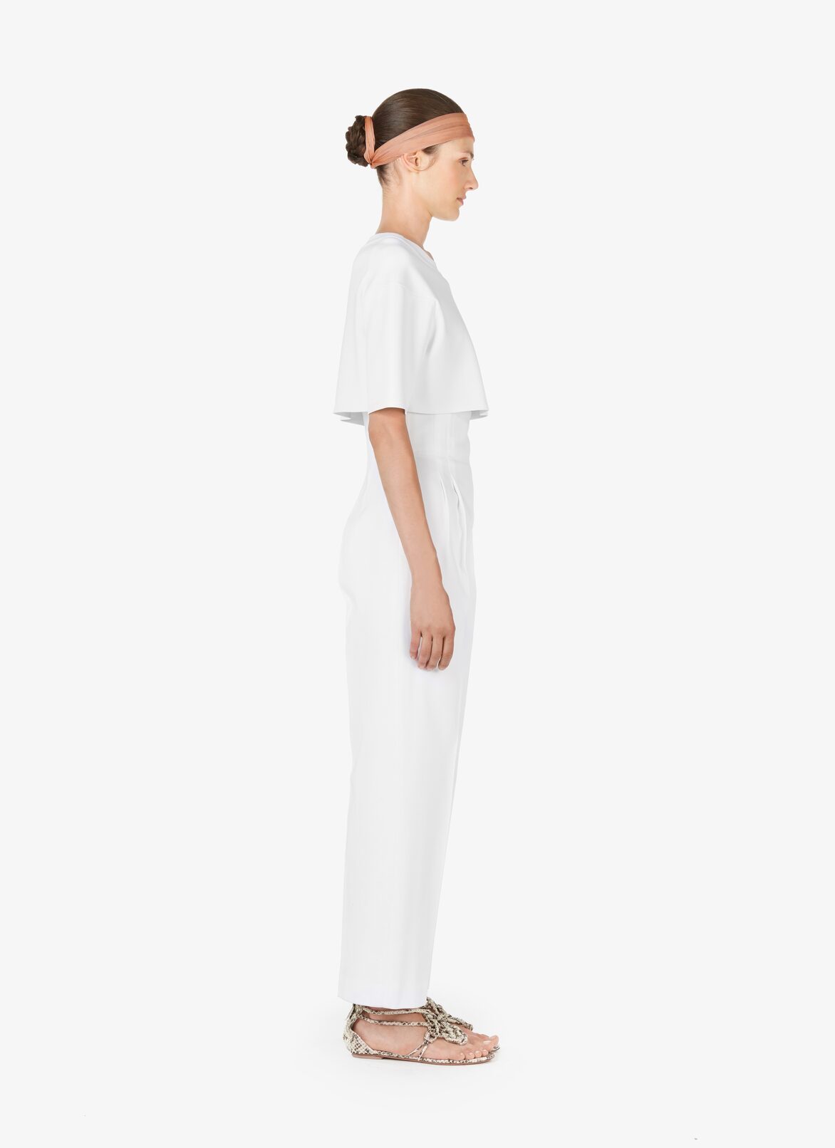 Half-Sleeved Crop Top ALAÏA WHITE HALF-SLEEVED CROP TOP